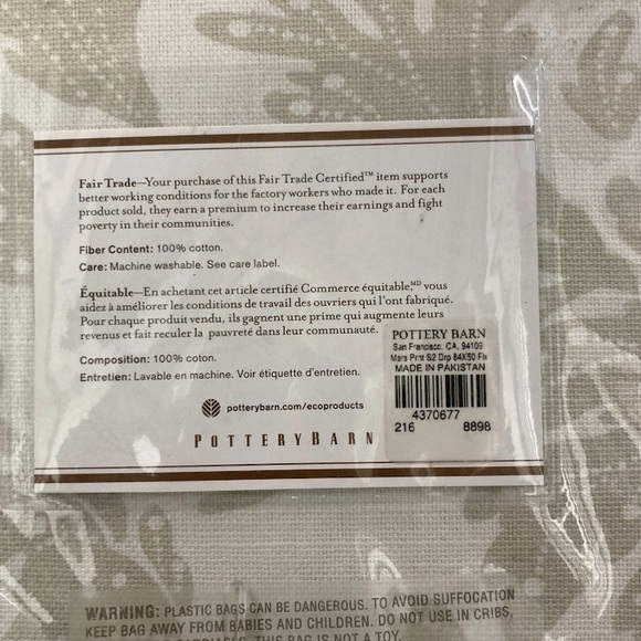 Pottery Barn Drapes Maris 50” x 84” Pair Pole Top Curtains Color Flax New Open - Picture 4 of 5